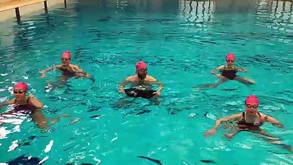 Watch as fearless Evening News reporter tries out synchronised swimming