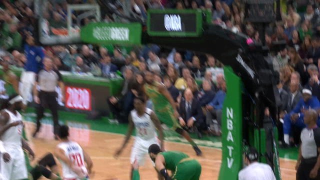 Tatum delivers monster double dunk