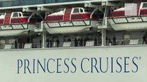 Passengers on deck of cruise ship quarantined due to Coronavirus in Japan