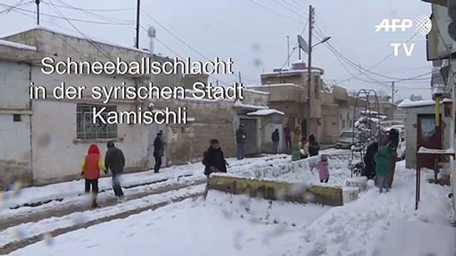 Erstmals seit sechs Jahren Schnee im syrischen Kamischli