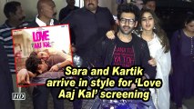 Sara Ali Khan and Kartik Aaryan arrive in style for 'Love Aaj Kal' screening