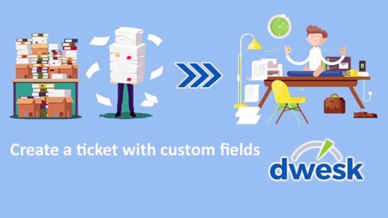 Create a ticket with custom fields in Dwesk