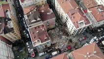 İstanbul Bahçelievler'de 7 Katlı Bina Çöktü, Olay Yeri Havadan Görüntülendi
