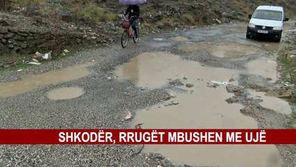SHKODËR, RRUGËT MBUSHEN ME UJË