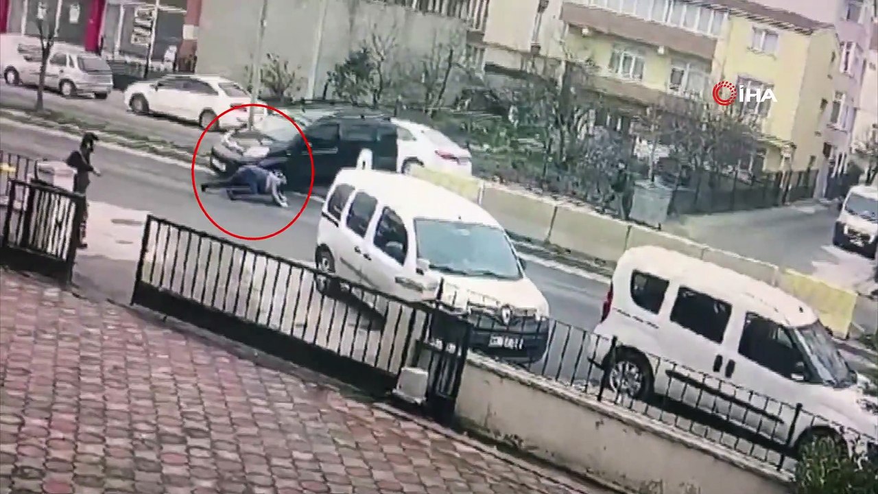 Hasmını karakol önünde aracıyla ezmeye çalıştı...O anlar kamerada