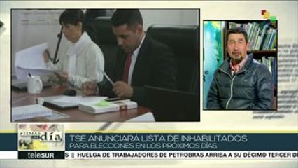 Bolivia: TSE anunciará lista de inhabilitados para próximos comicios
