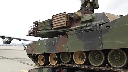 Loading a 50 Tonne M1A2 Abrams Tank onto a U.S. Air Force C-17 Globemaster III