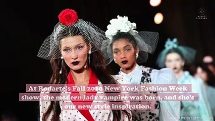Bella Hadid channeled Winona Ryder Dracula vibes in Rodarte's NYFW show