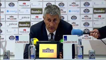 Quique Setién, entrenador del Lugo, critica al Alcorcón de Bordalás en 2013