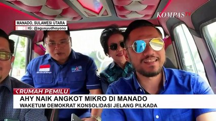 Begini Gaya AHY Naik Angkot Mikro di Manado