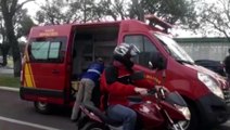 Ciclista fica ferida após ser atingida por moto na Avenida Assunção