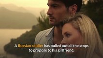 High-octane romance: Russian soldier proposes using 16 tanks