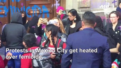 Women outraged by femicide protest at Mexico's presidential palace