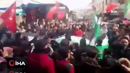 Suriye'de Türk askerine coşkulu destek yürüyüşü