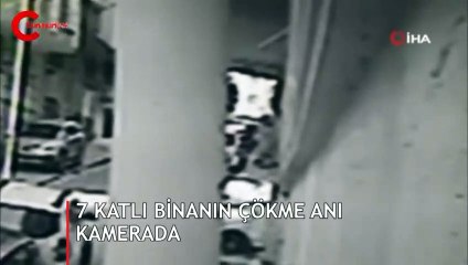 Bahçelievler'de 7 katlı binanın çökme anı kamerada