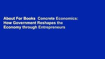 About For Books  Concrete Economics: How Government Reshapes the Economy through Entrepreneurs