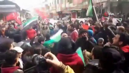 İdlib'de Türk Askerine Destek Gösterisi