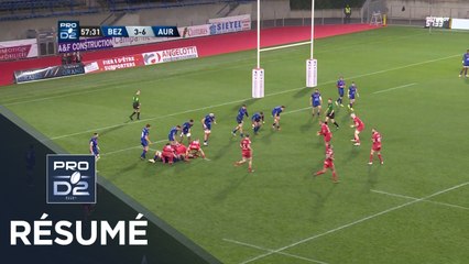 PRO D2 - Résumé : Béziers-Aurillac: 16-12 - J20 - Saison 2019/2020