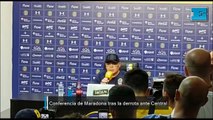 Conferencia de Maradona tras la derrota ante Rosario Central