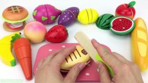 Learn Colors With Animal - Learn Names of Fruit and Vegetables with Fish Apple Wooden Cutting Toys Learning Videos