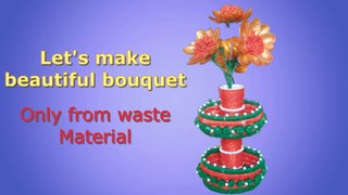 Flower bouquet | Easy Paper Flower Vase/Bouquet | How to Make A Flower Vase at Home | Craft Ideas.