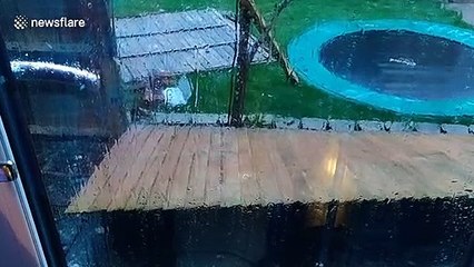 Storm Dennis "repairs" fence it blew down at UK home