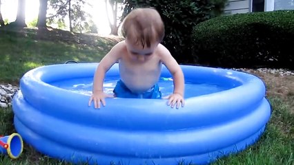 Funny Baby Playing With Water - Baby Outdoor Video