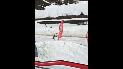 Skier Has A Great Run All The Way Till The End
