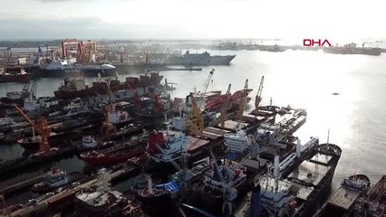 Tuzla'da gemide yangın