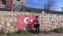 Reyhanlı'da sınır mahallesi bayraklarla donatıldı