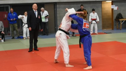 Olivia Filipetto (U21 Top Niveau Tournai) qui s'incline en finale pour le bronze au National 2020 (par Simon Barzyczak)