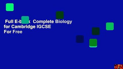 Full E-book  Complete Biology for Cambridge IGCSE  For Free