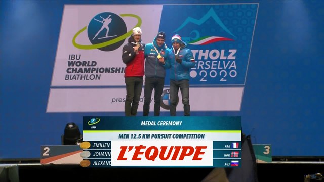 Le podium d'Émilien Jacquelin - Biathlon - Mondiaux (H)
