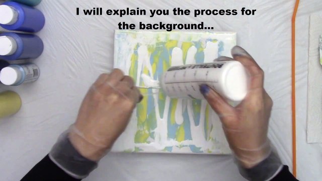 How to Paint Flowers with a Straw - Blue Flowers - Easy Acrylic Straw Blown Technique