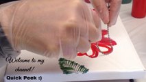 How to Paint with a Chain -  Chain Flowers  - Easy Acrylic Chain Pull Painting