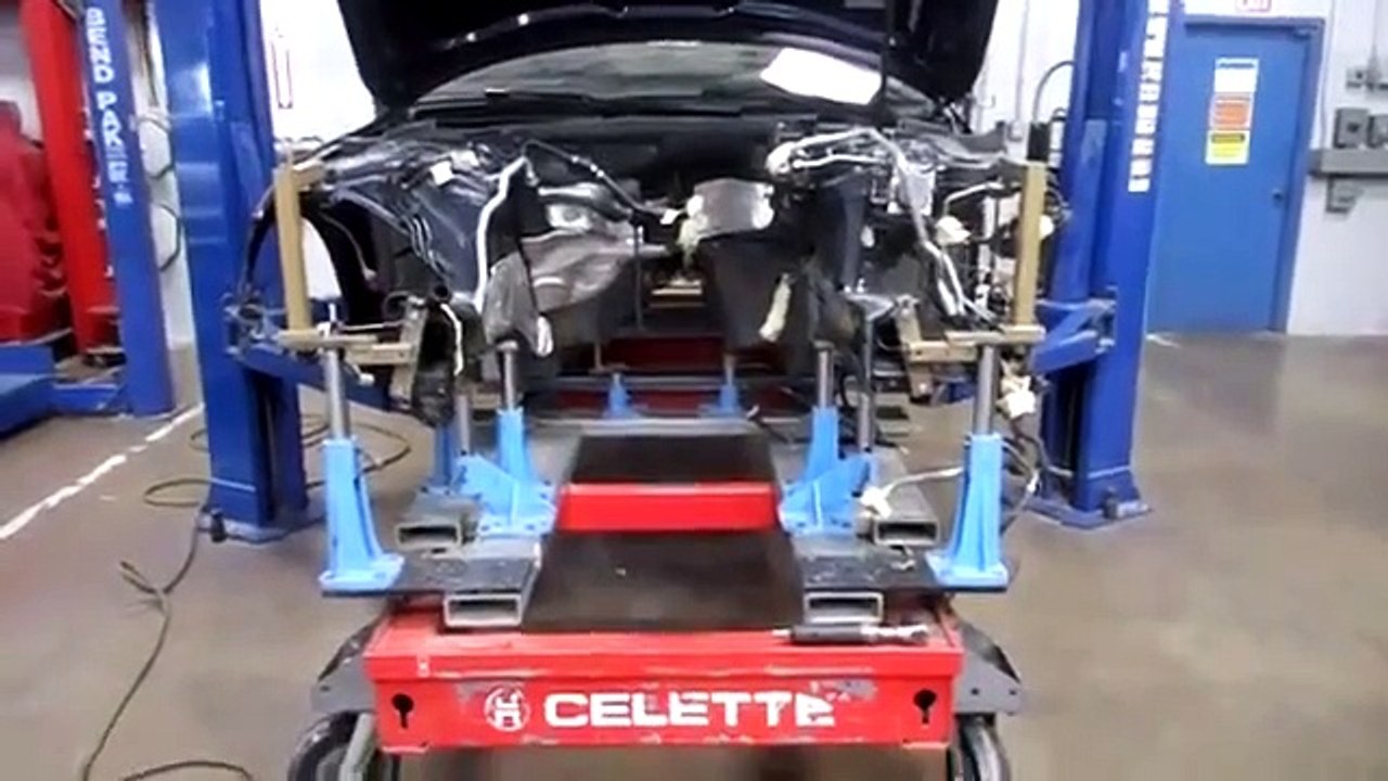 AUDI S4 REPAIR- FRAME RAIL REPLACEMENT ON FRAME MACHINE