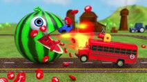 Learn Colors with PACMAN and Hulk Bunny Mold Farm Watermelon Surprise Toy Street Vehicle for Kid