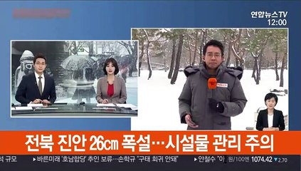 전북 진안 26㎝ 폭설…시설물 관리 주의