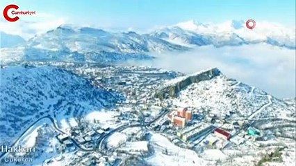 Beyaza bürünen Türkiye havadan görüntülendi