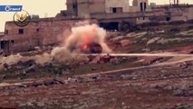 شاهد مقتل عناصر ميليشيا أسد بصاروخ حراري استهدف سيارتهم غرب حلب