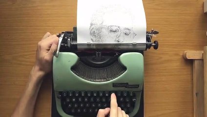 Cet artiste autiste dessine un portrait à la machine à écrire !