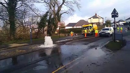 Ruptured a water main