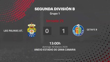 Resumen partido entre Las Palmas At. y Getafe B Jornada 25 Segunda División B