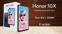 Honor 10X - Kirin 810 SoC, 108MP Camera, 32MP Selfie, 12GB RAM, Indisplay Fingerprint