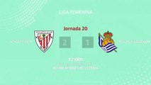 Resumen partido entre Athletic Fem y Real Sociedad Fem Jornada 20 Primera División Femenina