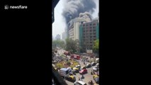 No one injured after massive fire breaks out at government building in Mumbai, India
