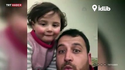 İdlib'de minik Selva'nın "Hayat güzeldir" filmini anımsatan savaş oyunu