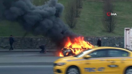 Şişli’de LPG’li otomobil alev alev böyle yandı