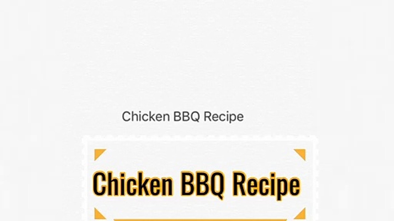 Chicken BBQ Recipe easy and testy