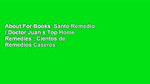 About For Books  Santo Remedio / Doctor Juan s Top Home Remedies.: Cientos de Remedios Caseros